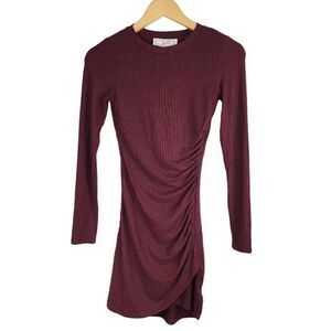 HIPPIE ROSE Juniors Ribbed Long Sleeve Crewneck Bodycon Dress Size XS